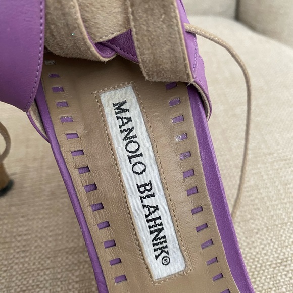 Manolo Blahnik size 36.5 purple heels. Worn. Ships FREE. - Picture 10 of 10